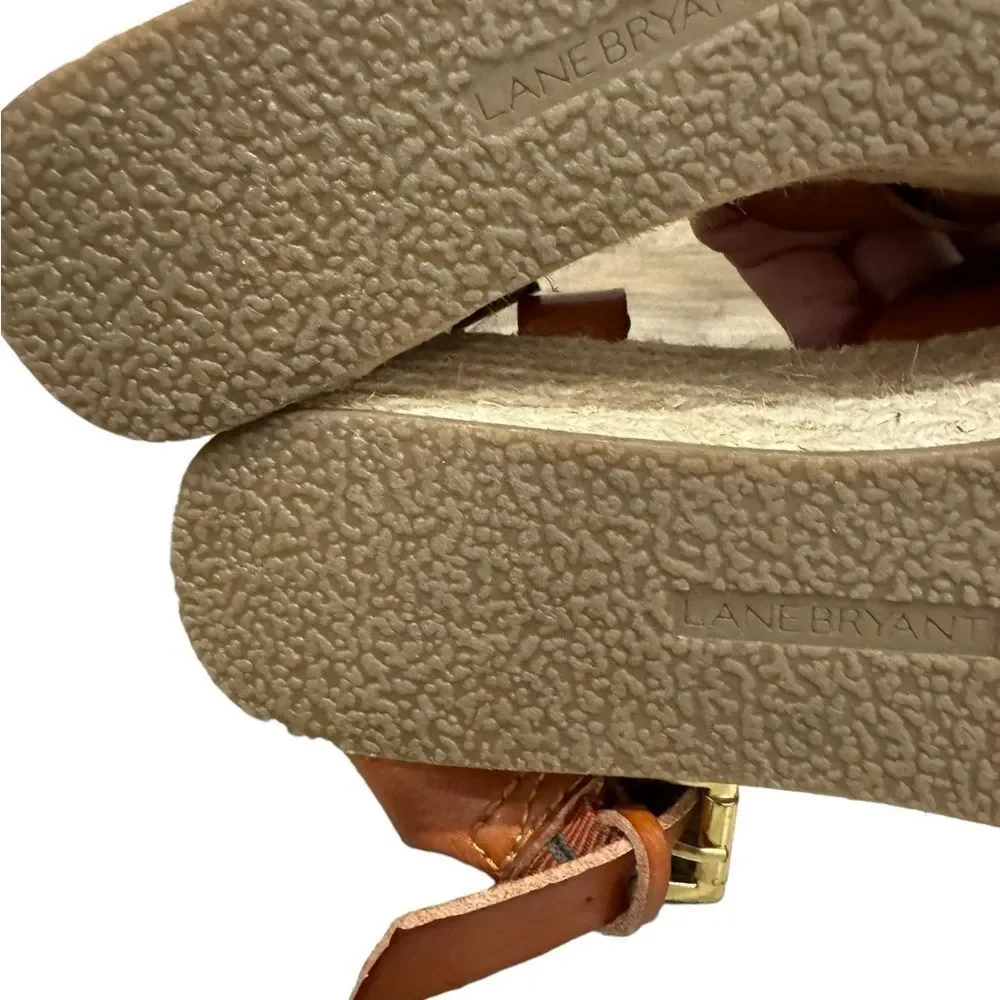 NWT Lane Bryant Espadrilles Jute Wedge Sz 9W